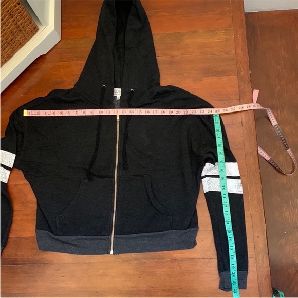 Wildfox Varsity Stripe Hoodie in Grey/Black with White Stripes - Picture 11 of 14